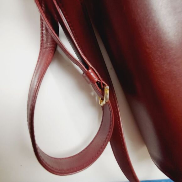Cartier Bordeaux Shoulder Bag Double Flap Leather - Picture 16 of 16